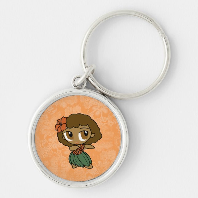 Aloha Honeys Hula Girl Hibiscus Keyrings (Front)