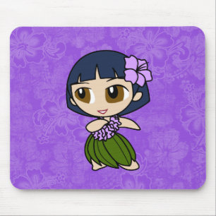 Aloha Honeys Hula Girl Hibiscus Mousepads
