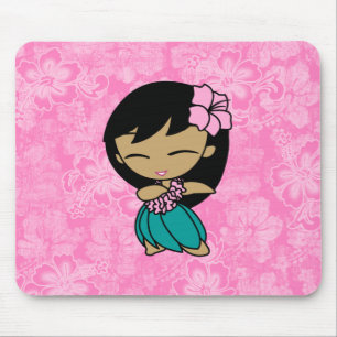 Aloha Honeys Hula Girl Hibiscus Mousepads