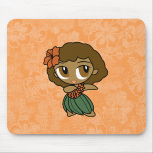 Aloha Honeys Hula Girl Hibiscus Mousepads