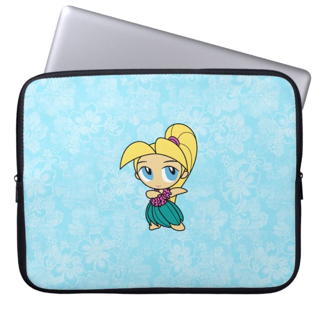 Aloha Honeys Hula Girl Hibiscus Neoprene Laptop Sleeve (Front)