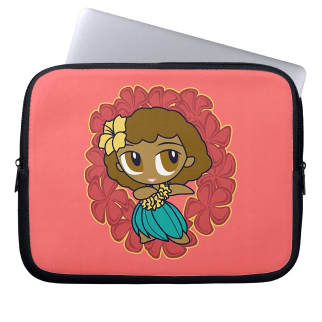 Aloha Honeys Hula Girl Plumeria Neoprene Laptop Sleeve (Front)
