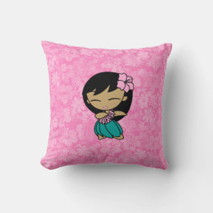 Aloha Honeys Hula Girl Reversible Square Pillows