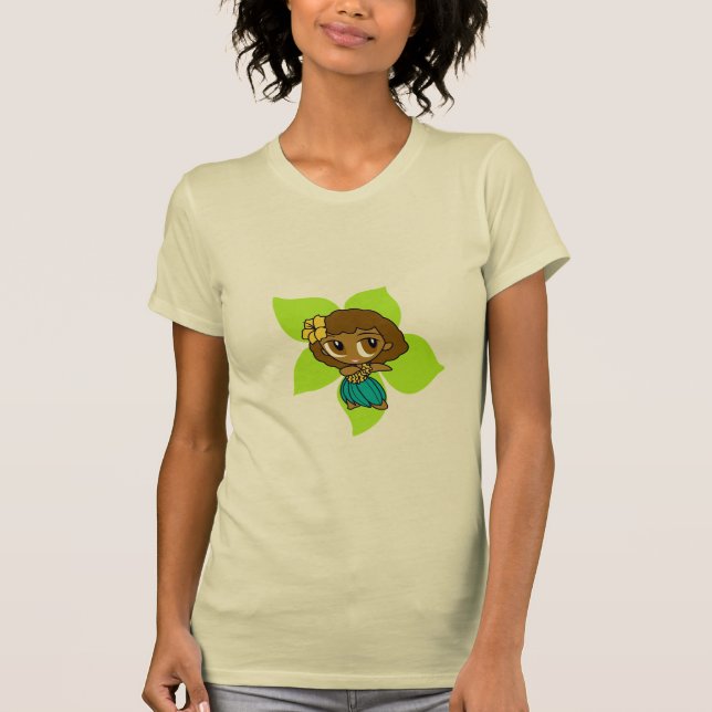 "Aloha Honeys" Ladies tee in lime (Front)