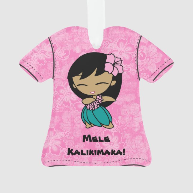 Aloha Honeys Mele Kalikimaka Hawaiian Aloha Shirt Ornament (Back)