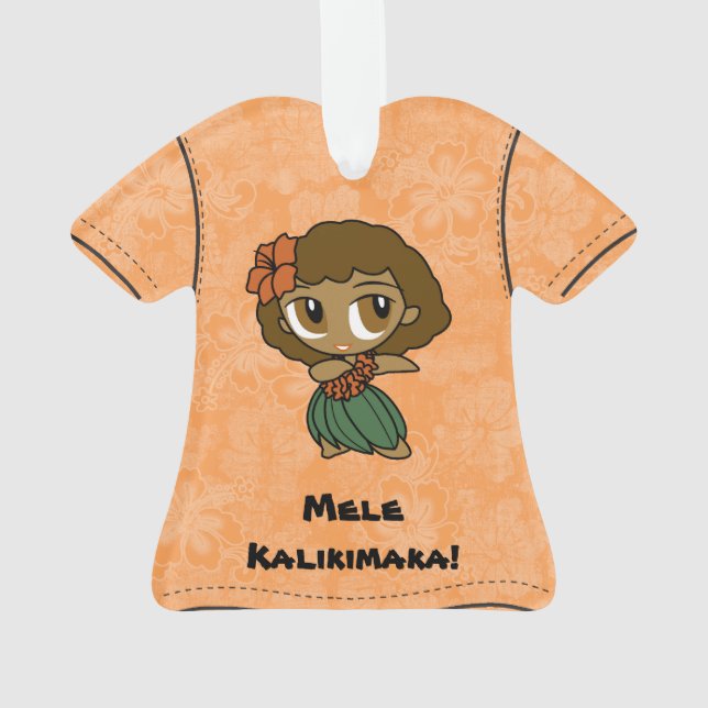 Aloha Honeys Mele Kalikimaka Hawaiian Aloha Shirt Ornament (Back)