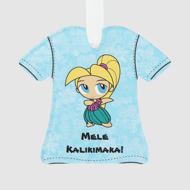 Aloha Honeys Mele Kalikimaka Hawaiian Aloha Shirt Ornament (Back)