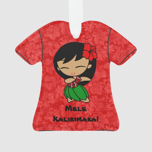 Aloha Honeys Mele Kalikimaka Hawaiian Aloha Shirt Ornament (Back)