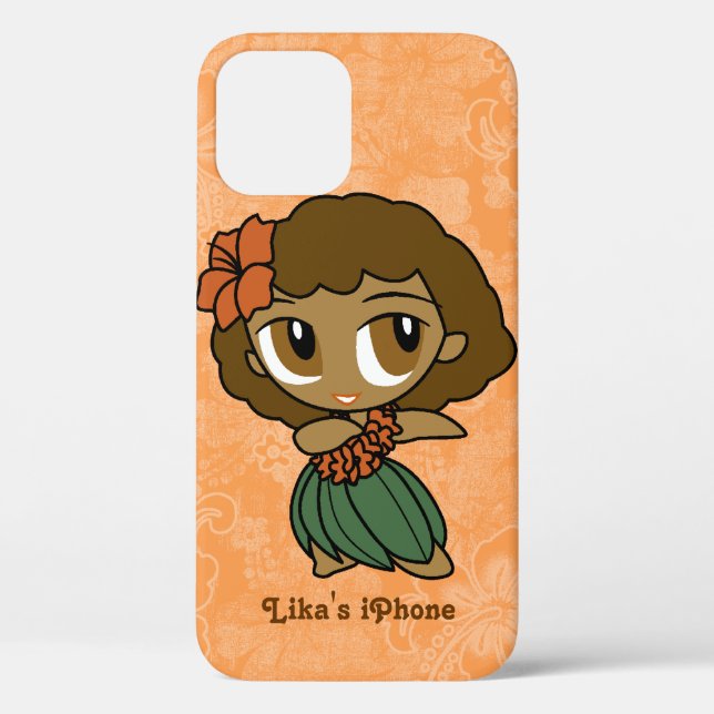 Aloha Honeys Orange Hula Girl Hawaiian Hibiscus  Case-Mate iPhone Case (Back)