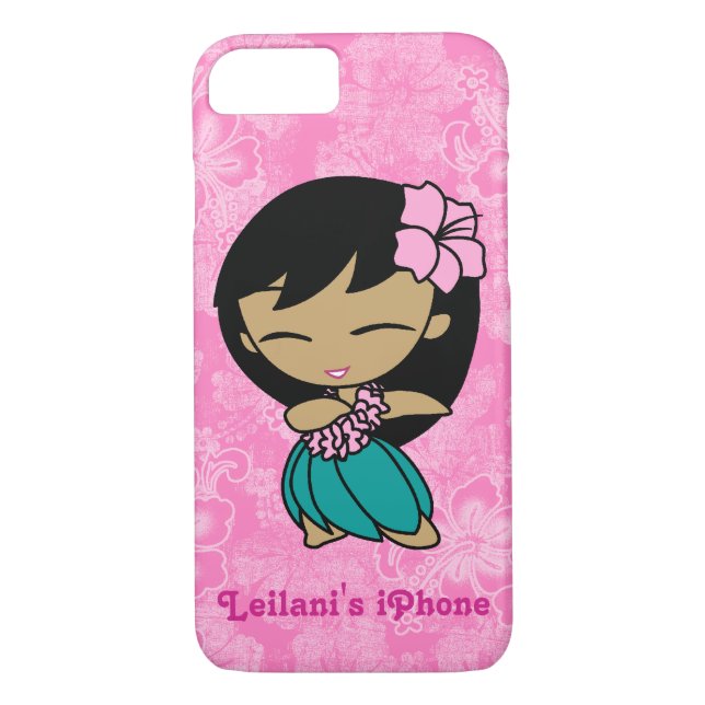 Aloha Honeys Pink Hula Girl Hawaiian Hibiscus Case-Mate iPhone Case (Back)