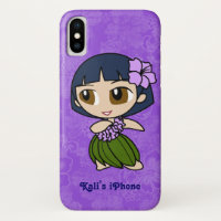 Aloha Honeys Purple Hula Girl Hawaiian Hibiscus