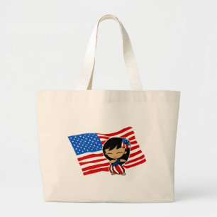 Aloha Honeys USA Flag Hula Girl Bags & Totes
