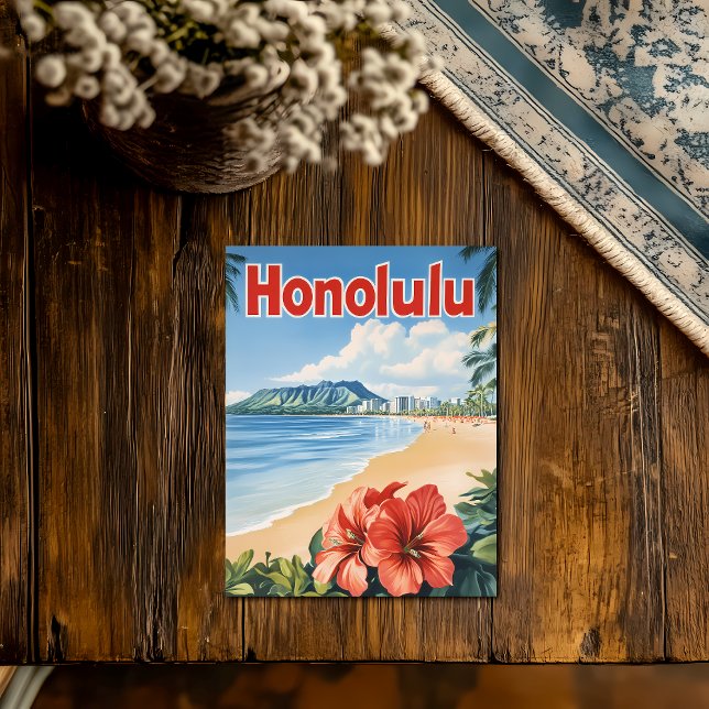 Aloha Honolulu Vintage Travel Poster  Postcard (Creator Uploaded)