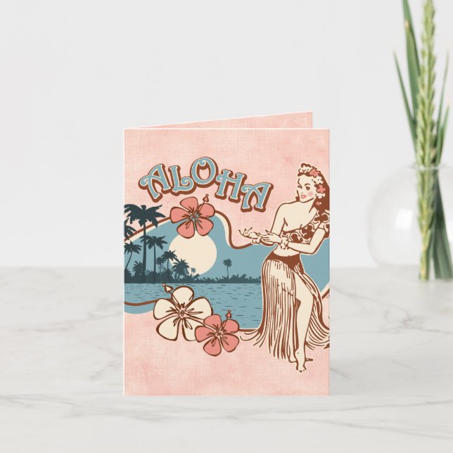 Aloha Hula Girl Card (Front)