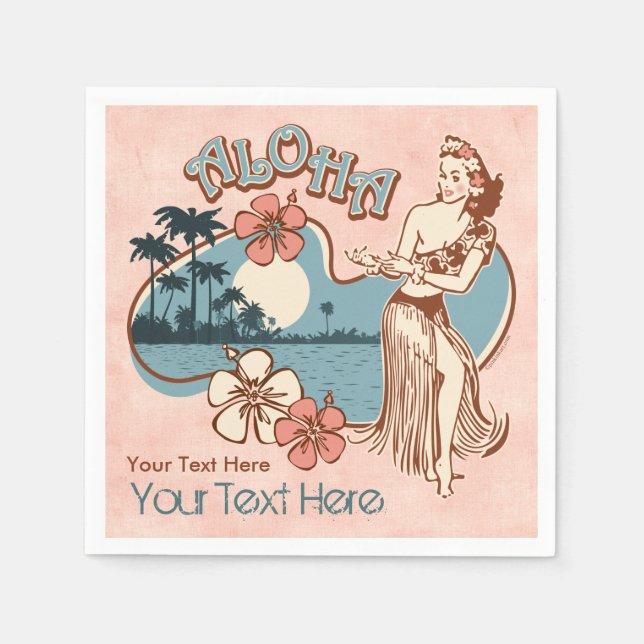 Aloha Hula Girl Napkin (Front)