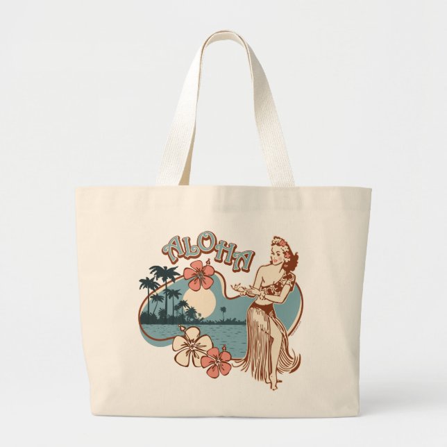 Aloha Hula Girl Tote Bag (Front)