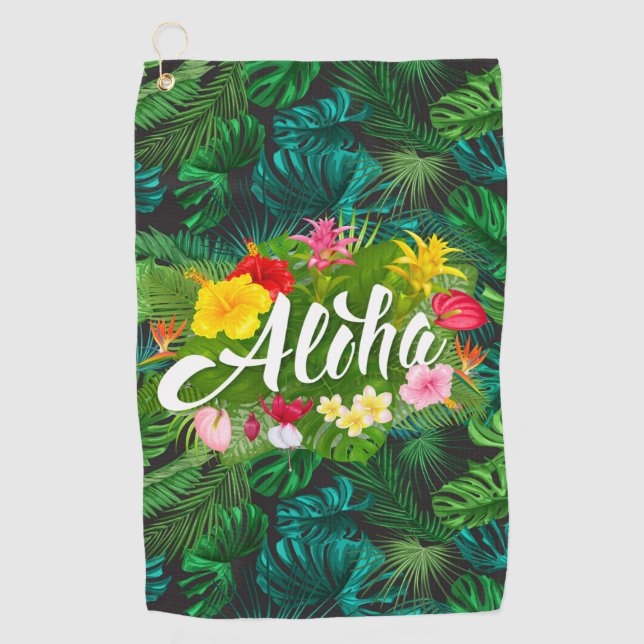 Aloha In The Tropics  Golf Towel (Front)