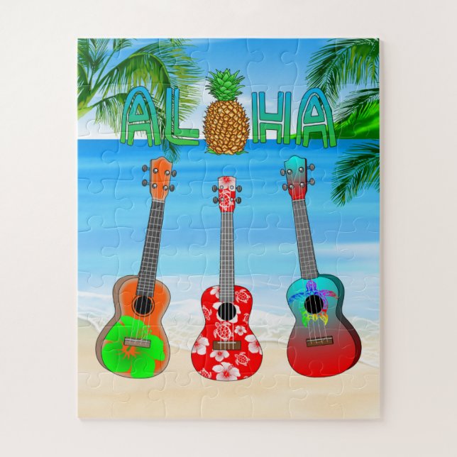 Aloha Island Ukuleles Jigsaw Puzzle (Vertical)