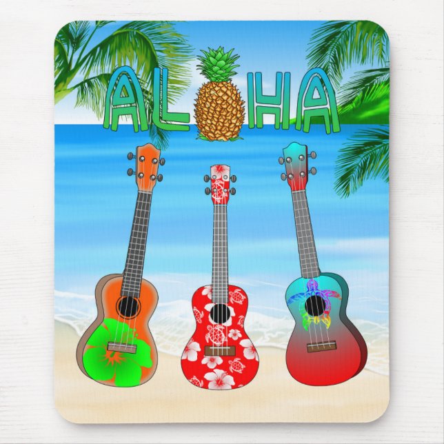 Aloha Island Ukuleles Mouse Mat (Front)