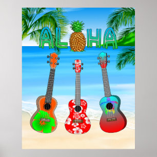Aloha Island Ukuleles Poster