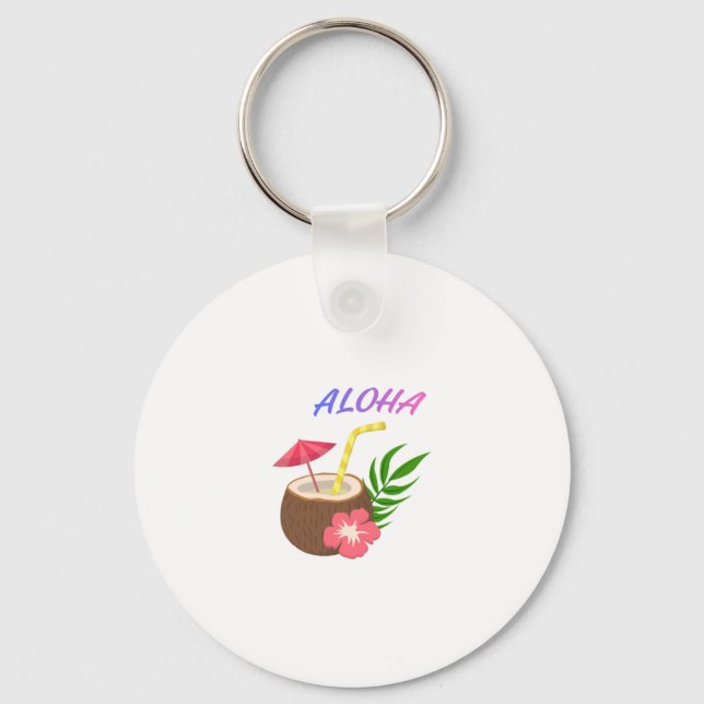 Aloha – Island Vibes & Positive Energy Key Ring (Front)