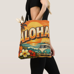 Aloha Island Vibes Sunset Scene Tote Bag