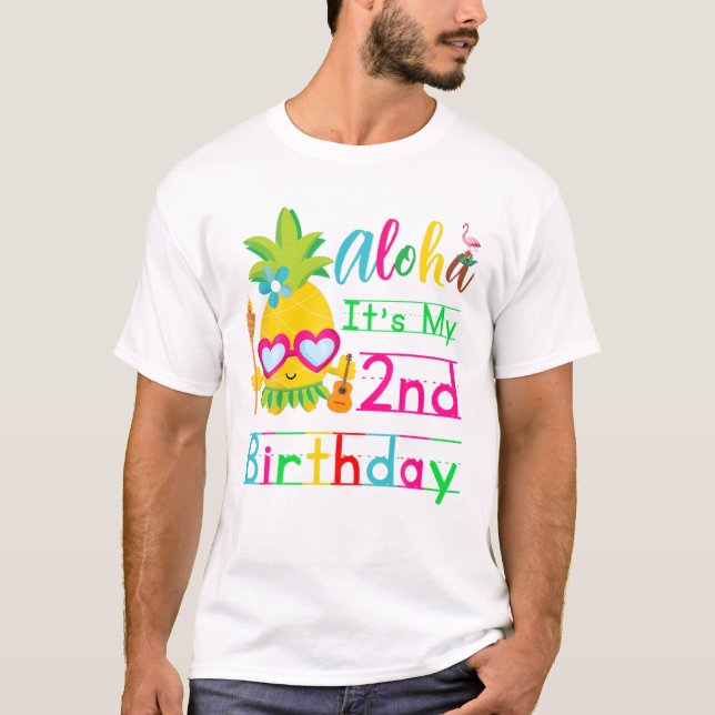 Aloha It's My 2Nd Birthday Hawaii Second Girls Lua T-Shirt (Front)