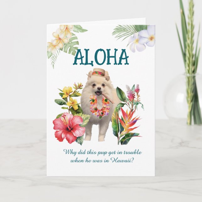 Aloha Joke Card with Pup (Front)