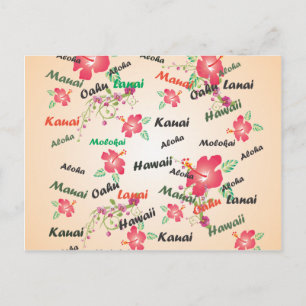 aloha, kauai, hawaii, oahu, maui, lanai background postcard