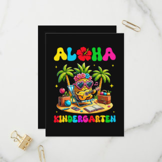Aloha Kindergarten Pineapple Hawaii Back to School Invitation Postcard