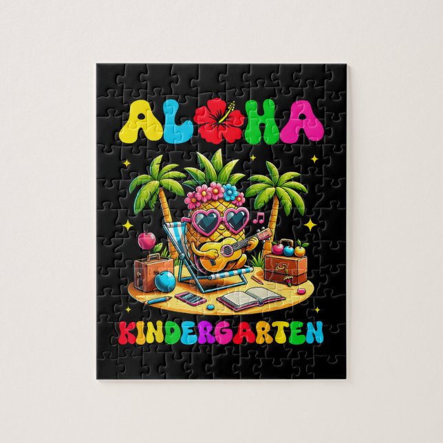Aloha Kindergarten Pineapple Hawaii Back to School Jigsaw Puzzle (Vertical)