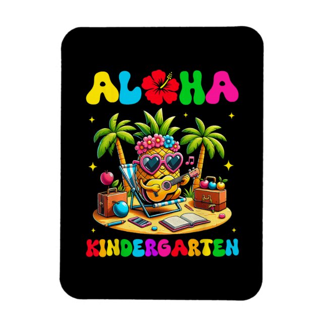 Aloha Kindergarten Pineapple Hawaii Back to School Magnet (Vertical)