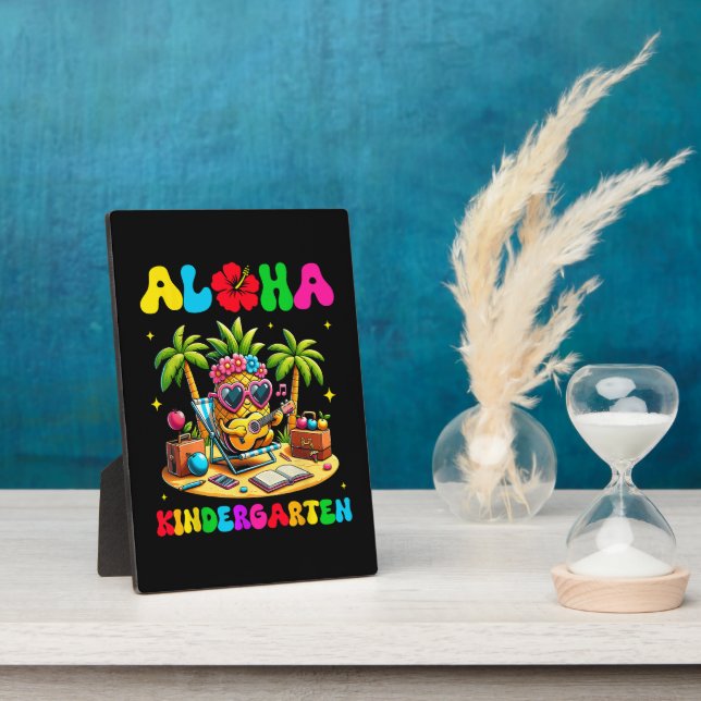 Aloha Kindergarten Pineapple Hawaii Back to School Plaque (Side)