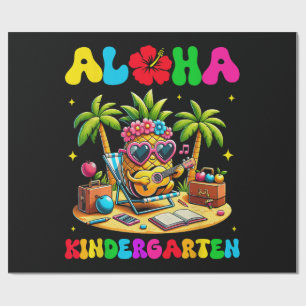 Aloha Kindergarten Pineapple Hawaii Back to School Wrapping Paper