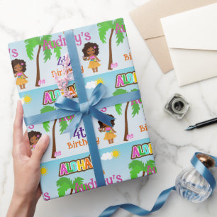 Aloha Luau Birthday Wrapping Paper
