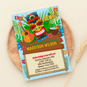 Aloha Luau Hawaiian Tropical Baby Shower Invitation