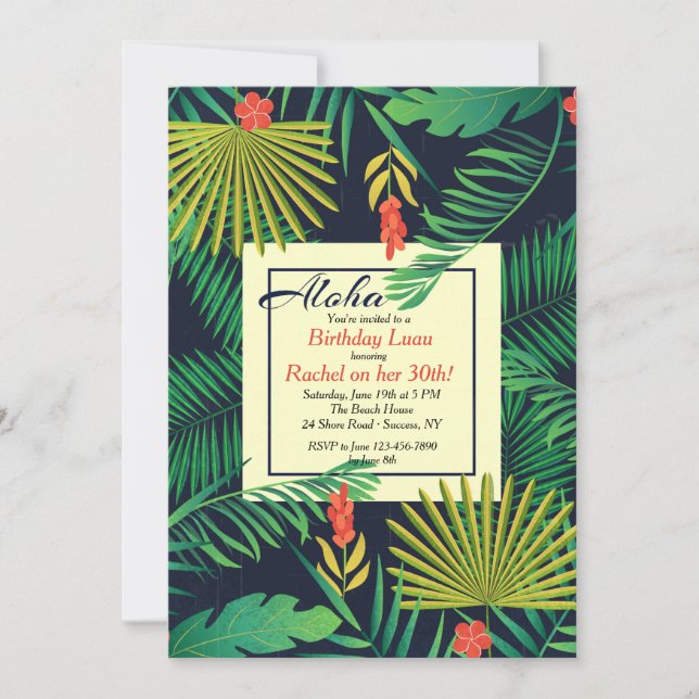 Aloha Luau Invitation (Front)