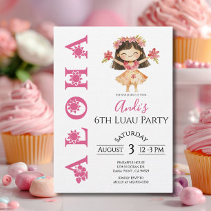 Aloha Luau Kids Birthday Invitation