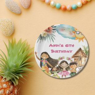 Aloha Luau Kids Birthday Paper Plate