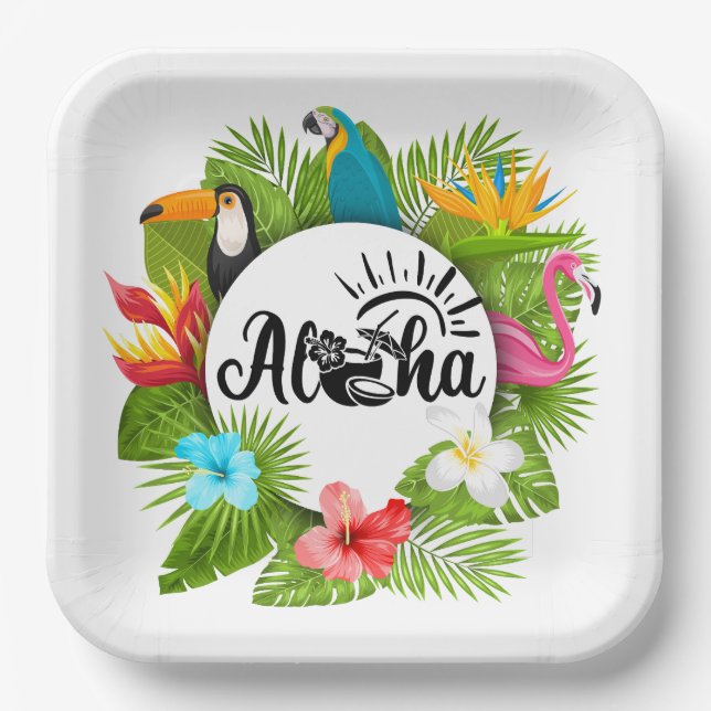 Aloha Luau  Paper Plate (Front)