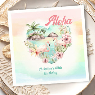 Aloha Luau Summer 40th Birthday Beach Tropical Napkin