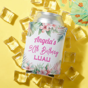 Aloha Luau Tropical Adult Birthday Can Cooler