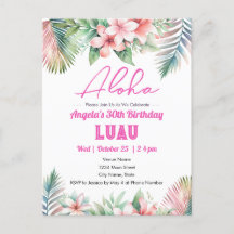 Aloha Luau Tropical Adult Birthday