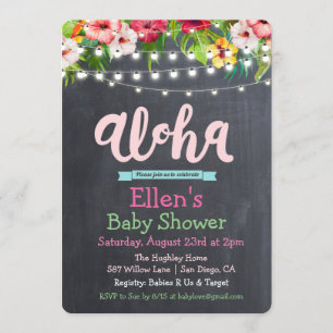 Aloha Luau Tropical Baby Shower Invitation