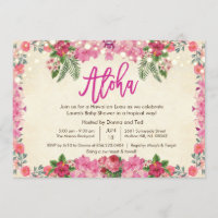 Aloha Luau Tropical Baby Shower Invitation