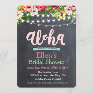 Aloha Luau Tropical Bridal Shower Invitation
