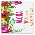 Aloha Luau Tropical Party Banner
