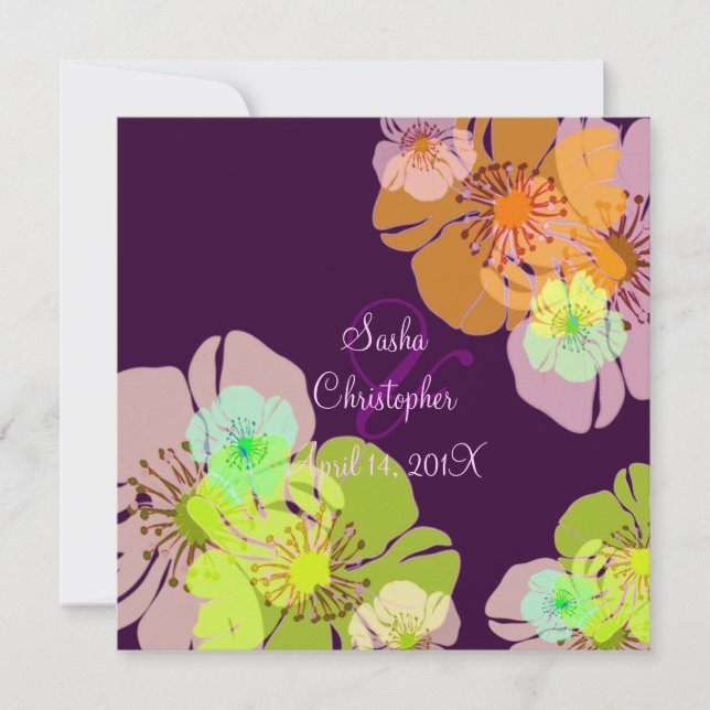 ALOHA/LUAU WEDDING INVITATIONS/DIY BACKGROUND INVITATION (Front)