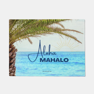 ALOHA MAHALO - TROPICAL HAWAII DOORMAT - DOOR MAT