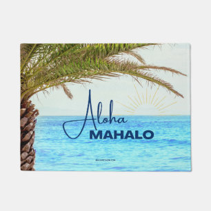 ALOHA MAHALO - Tropical Hawaiian - Door Mat Rug
